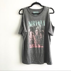 Cold shoulder Nirvana  t-shirt.